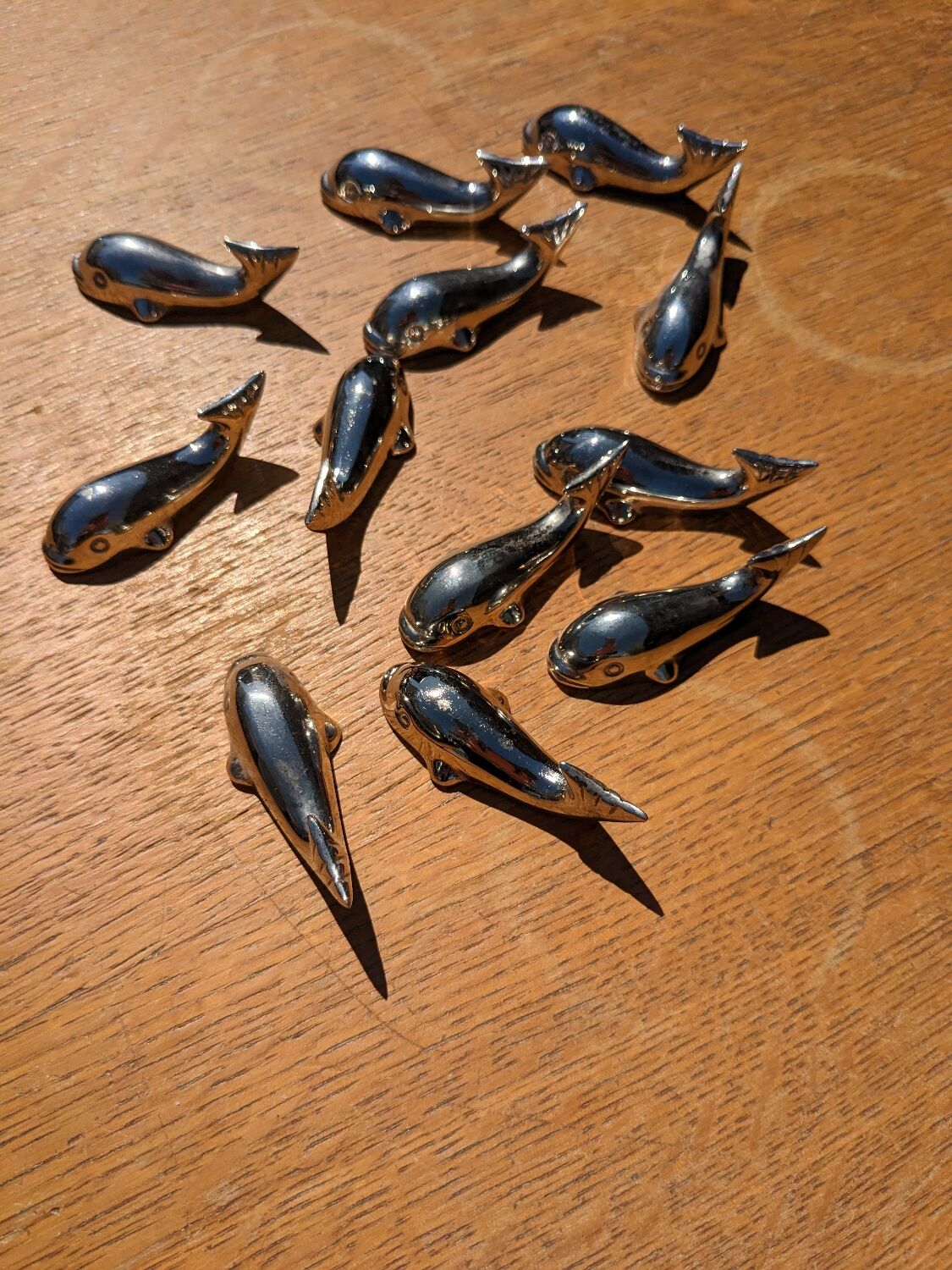 Silver knife holders whale model