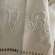 Drap en coton et lin monogrammé VR, années 1900