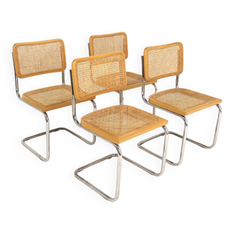 Set of 4 "B32" chairs, Marcel Breuer, Italy, 1990