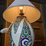 Charles Catteau vase lamp, Boch La Louvière, art deco ceramic