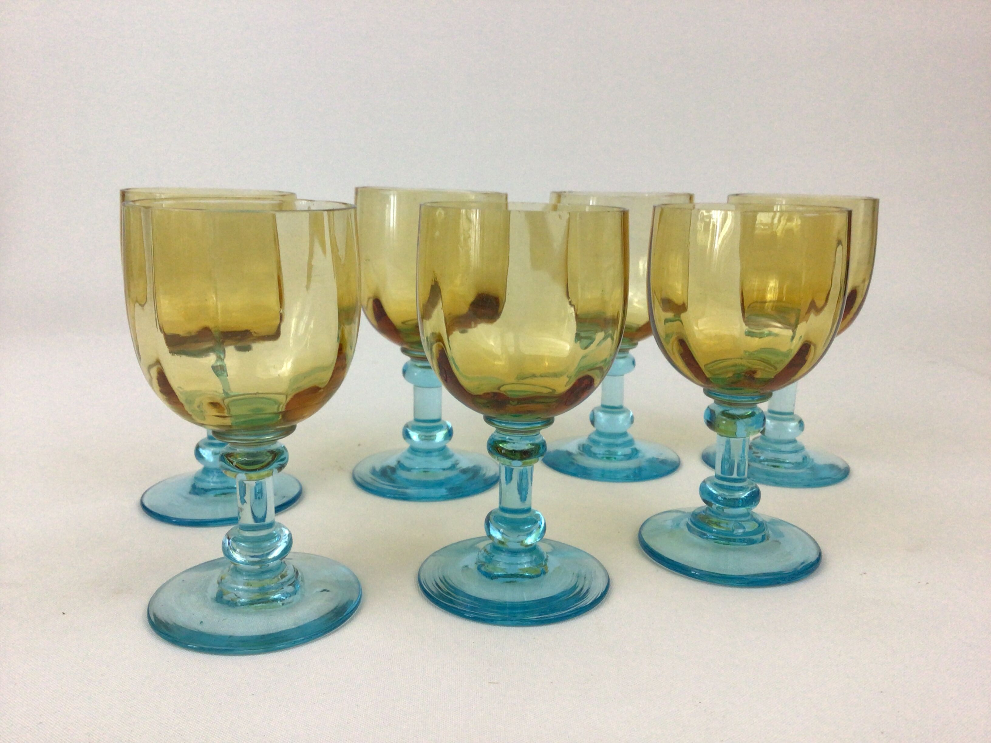 7 glasses of wine George Sand cristallerie Portieux