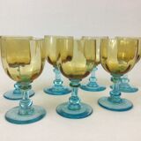 7 glasses of wine George Sand cristallerie Portieux