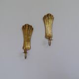 Pair of Art Deco wall sconces in brass, Sweden, 1950s
