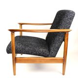Fauteuil noir par Edmund Homa, années 1970
