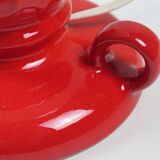 Lampe de table vintage en céramique rouge par Massive, Belgique 1970