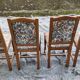 4 chaises en bois massif et tissus