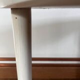 table basse tripode blanche et bois Arthur Umanoff
