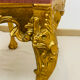 Louis XV Rococo style stool in gilded wood – pink seat – 20th century