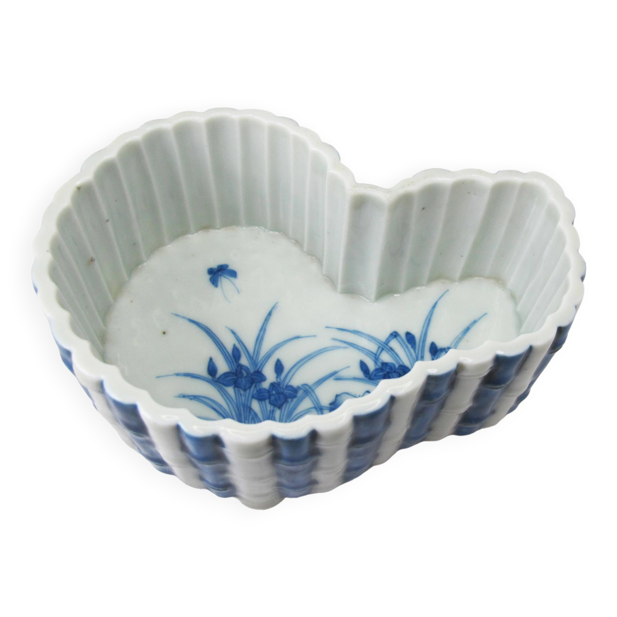 Old Chinese or Japanese blue and white porcelain planter from the late 19th or early 20th century