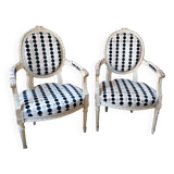 Pair of cabriolet armchairs