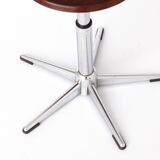 Set of 4 Vintage Industrial Stools 1970s, Chrome Adjustable Stools