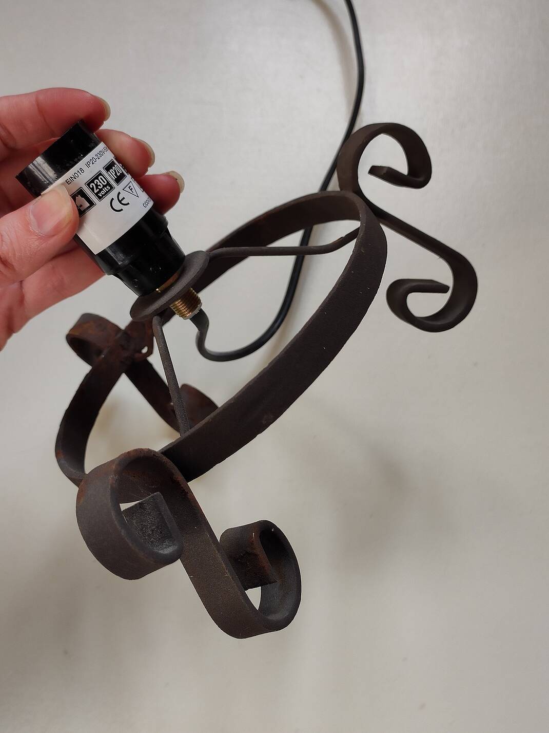 Large vintage glass mosaic egg lamp