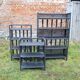 3 Antique Black Rattan Bookcases and Shelves