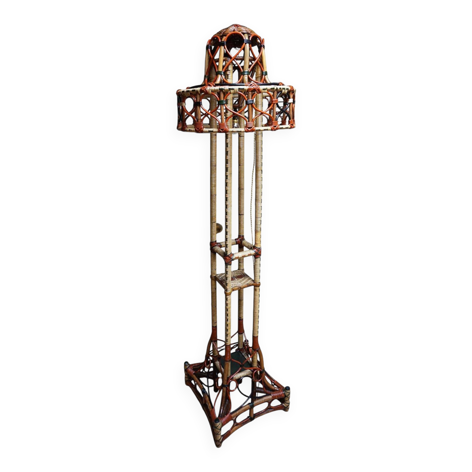 Rattan Wicker Floor lamp, around 1900
