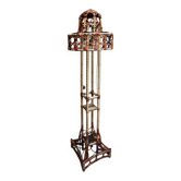 Lampe de sol en rotin tressé, vers 1900