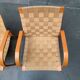 Vintage Scandinavian wooden armchair set