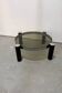 Vintage Italian design round coffee table in chrome and smoked glass.