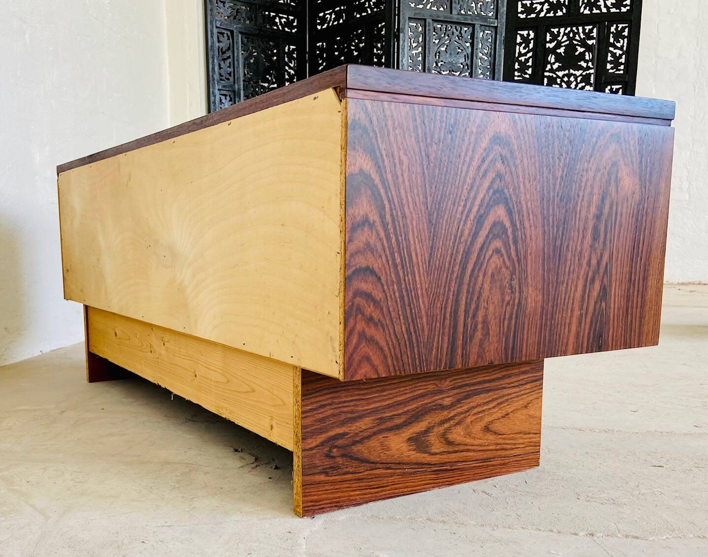 Vintage retro danish mid century rosewood and ceramic cabinet 1960s