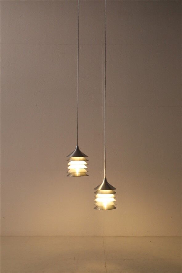 Set of 2 'Duett' pendant lamps / Bent Gantzel-Boysen / Ikea / 1980s / Danish postmodern design