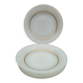 6 Arcopal soup plates