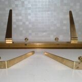 Original WHW Workshop HAGENAUER Vienna, Brass Wall Coat Rack + 2 Hooks