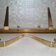 Original WHW Workshop HAGENAUER Vienna, Brass Wall Coat Rack + 2 Hooks