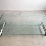 Coffee table in glass and chrome of Pierangelo Galotti for Galotti & Radice 1975