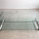 Table basse en verre et chrome de Pierangelo Galotti pour Galotti & Radice 1975