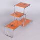Bauhaus Chrome-Plated Steel and Lacquered Wood Shelf, 1930s