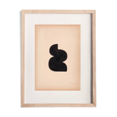 Peinture sur papier ancien - tableau abstrait M738 - signé Eawy