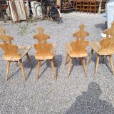 4 old Alsatian oak chairs
