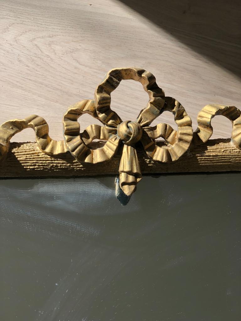 Large old mirror between two gilded pediment louis Philippe ice mercury