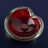 Sommerso red ashtray by Seguso, Murano glass, Italy, 1970