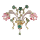 Applique murale en verre de Murano floral classique de luxe — rose et vert vénitien