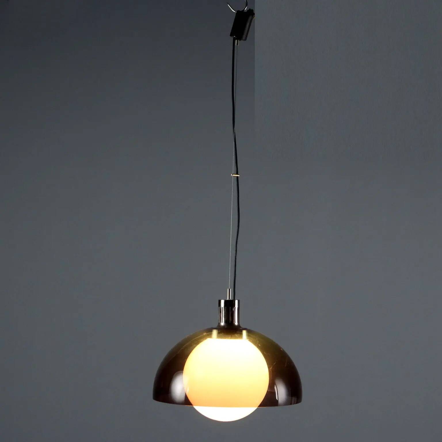 Vintage glass and methacrylate pendant, Italy, 1960s
