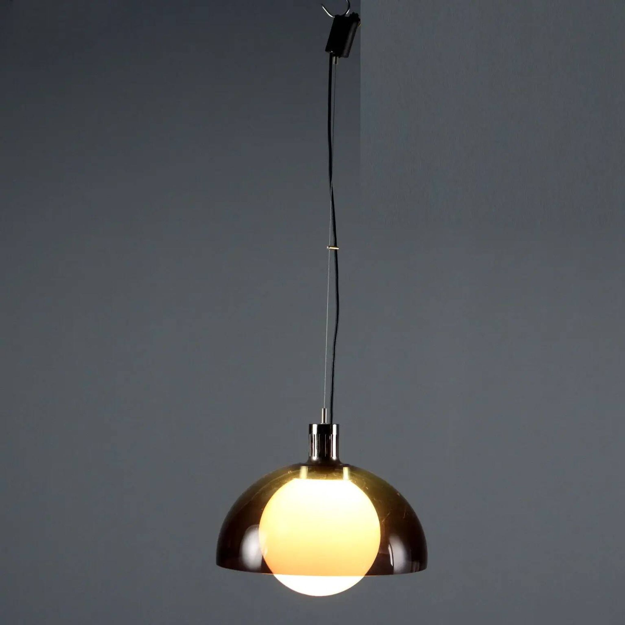 Vintage glass and methacrylate pendant, Italy, 1960s