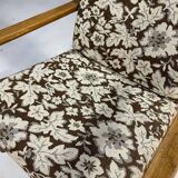 Pair of retro armchairs with floral upholstery, Czechoslovakia, 1960s
