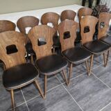 10 chaises bistrot Baumann modèle "Gentiane", années 60