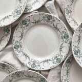 12 Lunéville "Garland" ironstone dessert plates