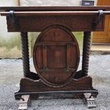 Old Spanish Bar Counter in Solid Pine & Wrought Iron – 1960