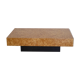 Table basse en bois et loupe d'orme 1970