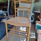 Napoleon III style chair known as the Opera model in worked wood and cane on restored seat 1850