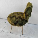 Vintage pelfran green furry chair