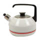 Enamelled kettle white border red and black