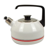 Enamelled kettle white border red and black