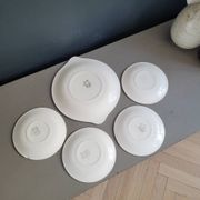 Dessert service - Dish and 4 plates Hossegor pottery from Salins - Ref 916