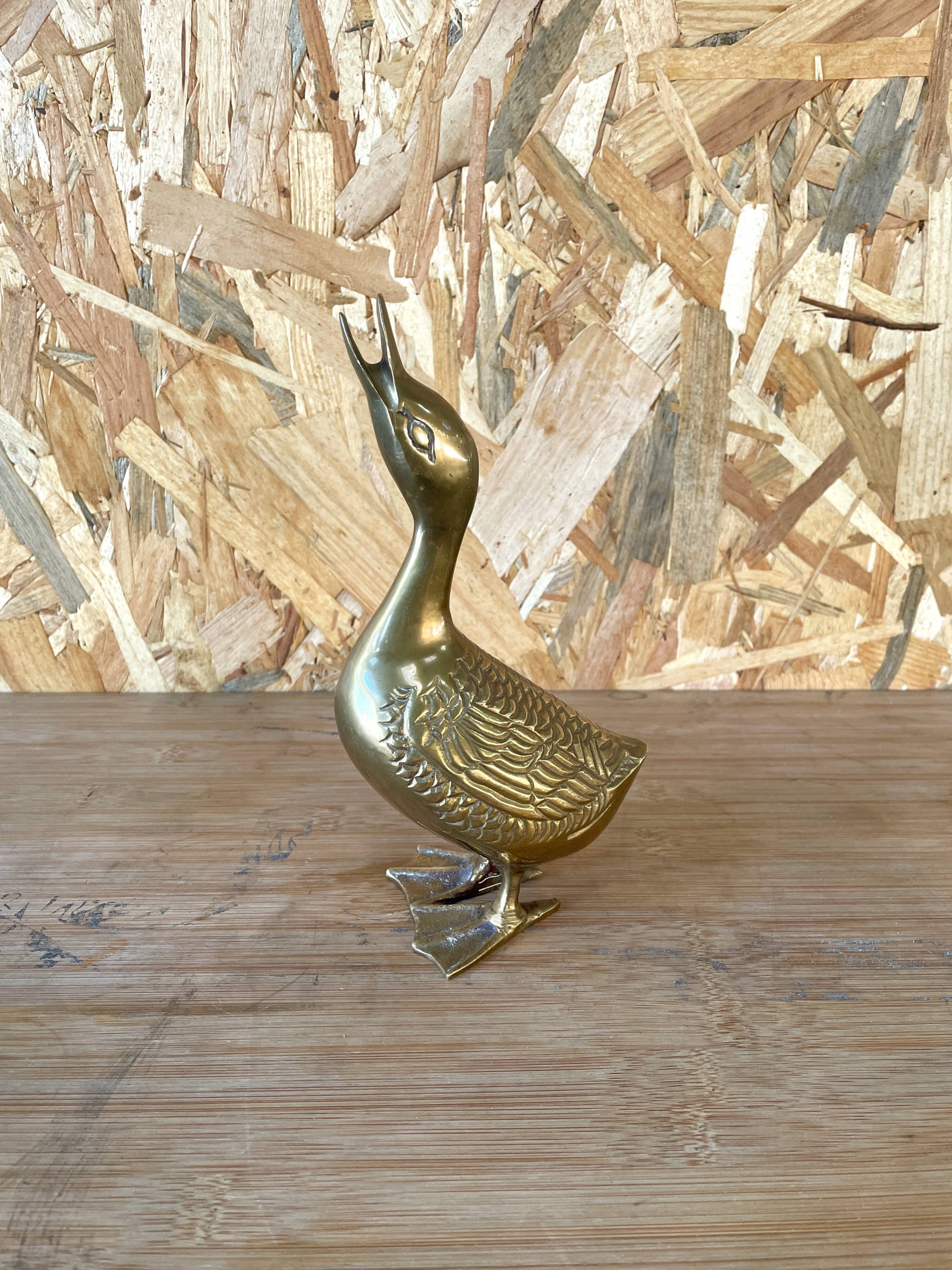 Vintage brass duck