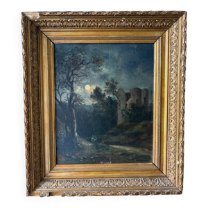 Paysage clair de lune - xixeme