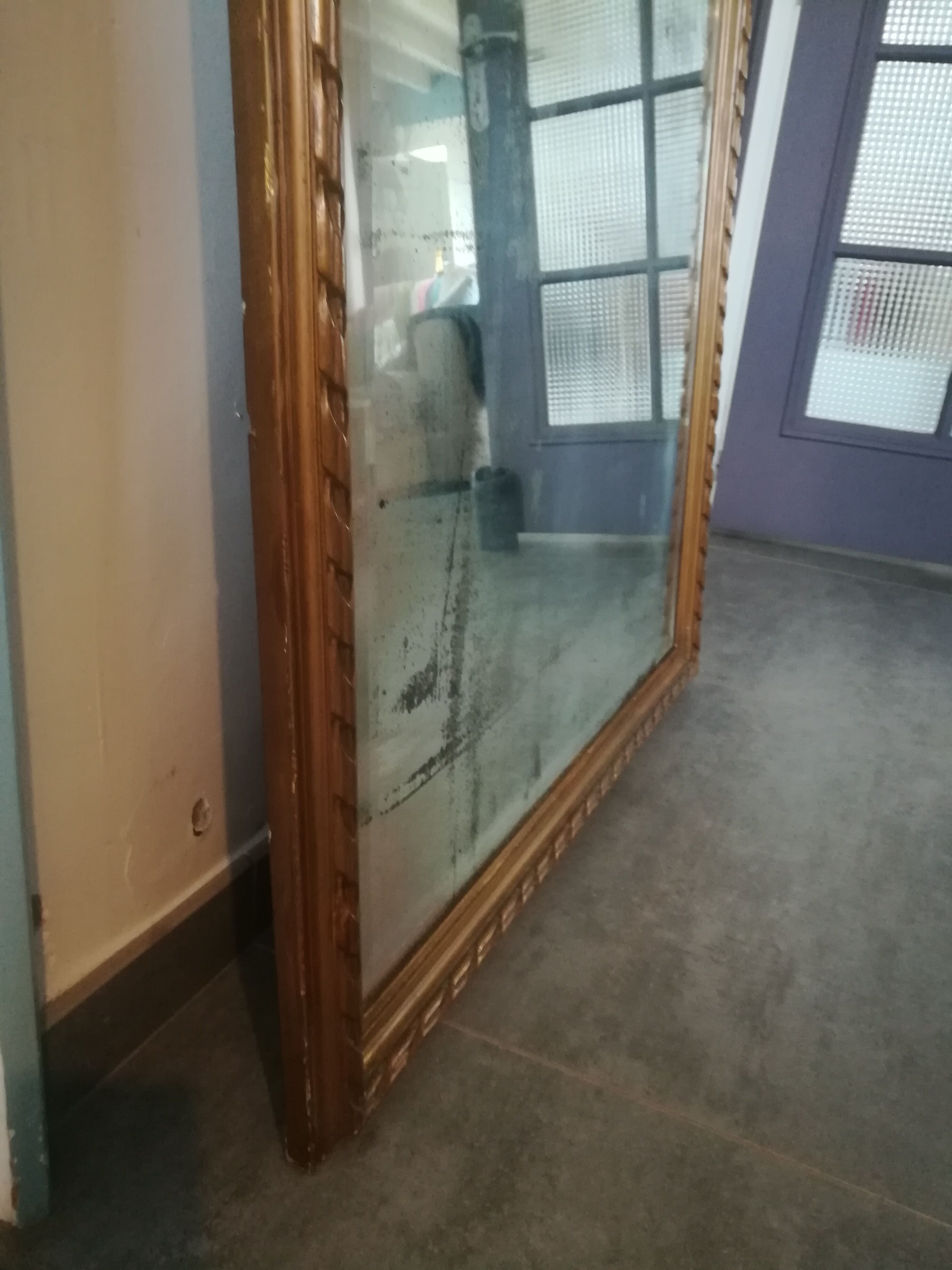 Louis XVI style mirror trumeau with angels 89x172cm