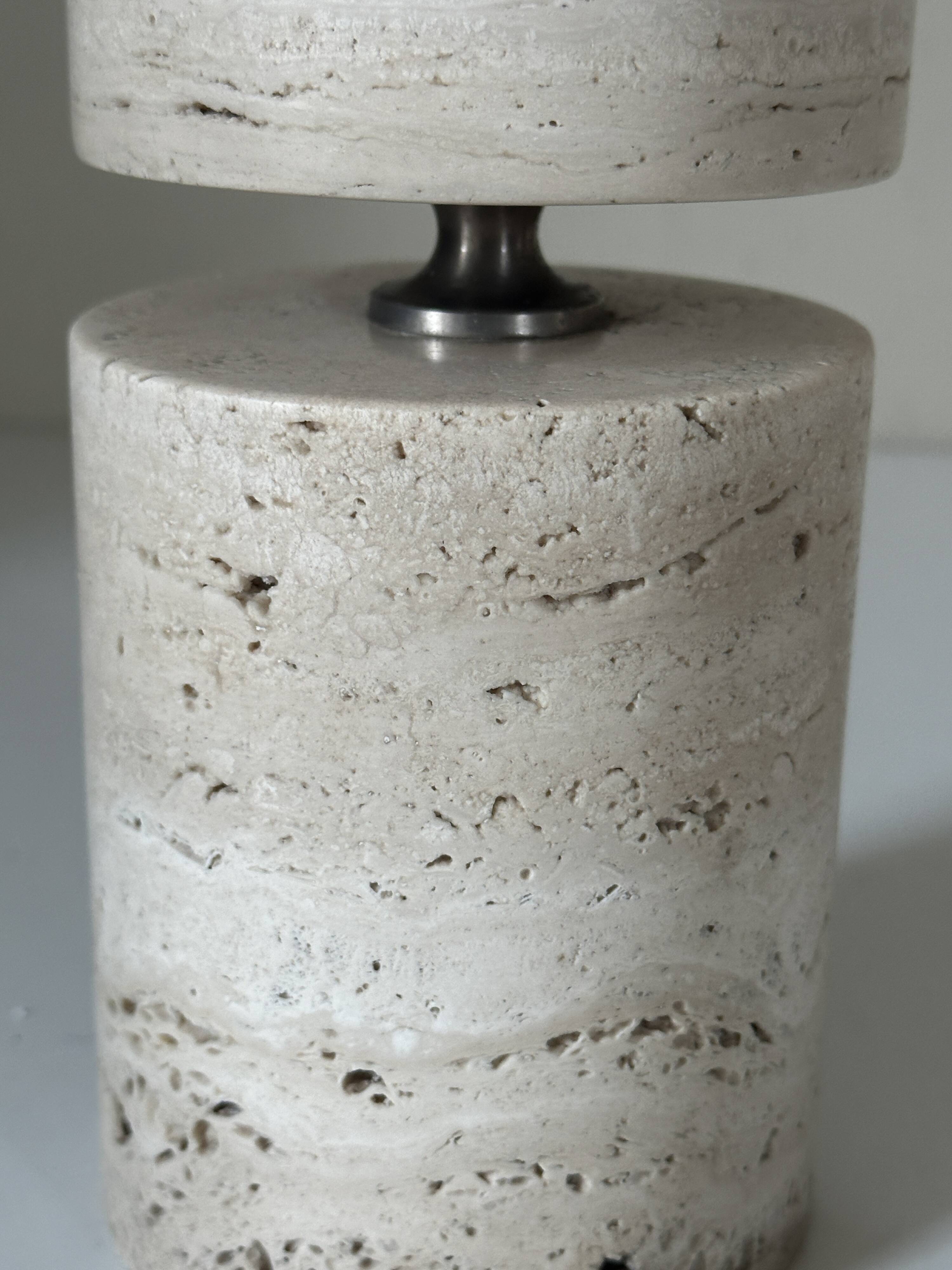 Vintage travertine lamp design 60s 70s